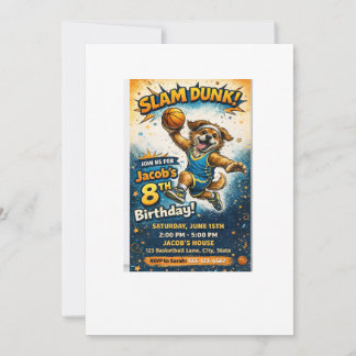 Invitation d'anniversaire Slam Dunk – Enfant amusa