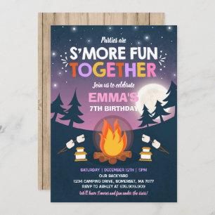 Invitation d'anniversaire S'mores Bonfire Party
