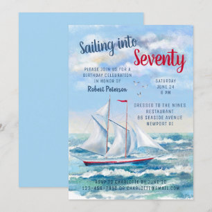 Invitation d'anniversaire soixante-dix ans Yacht d