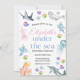 Invitation d'anniversaire sous la mer
