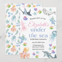 Invitation d'anniversaire sous la mer