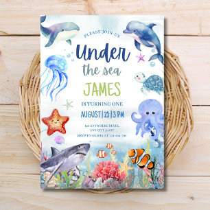 Invitation d'anniversaire sous la mer, Animaux de 