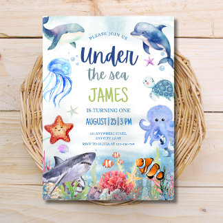 Invitation d'anniversaire sous la mer, Animaux de 