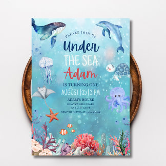 Invitation d'anniversaire sous la mer, Animaux de 