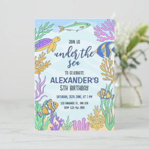 Invitation d'anniversaire sous la mer, Animaux de 