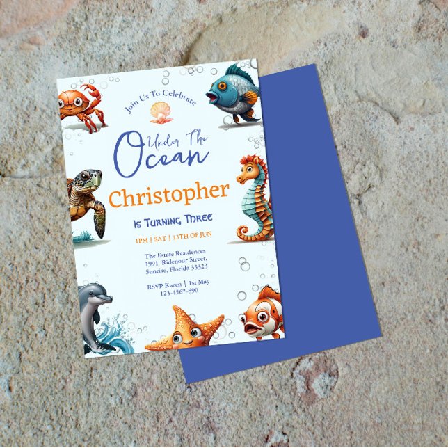 Invitation d'anniversaire sous-marine (Créateur téléchargé)