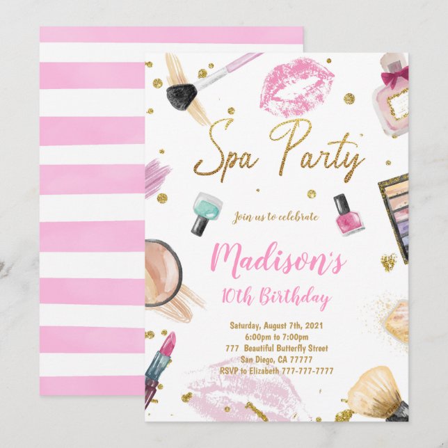 Invitation d'anniversaire spa (Devant / Derrière)
