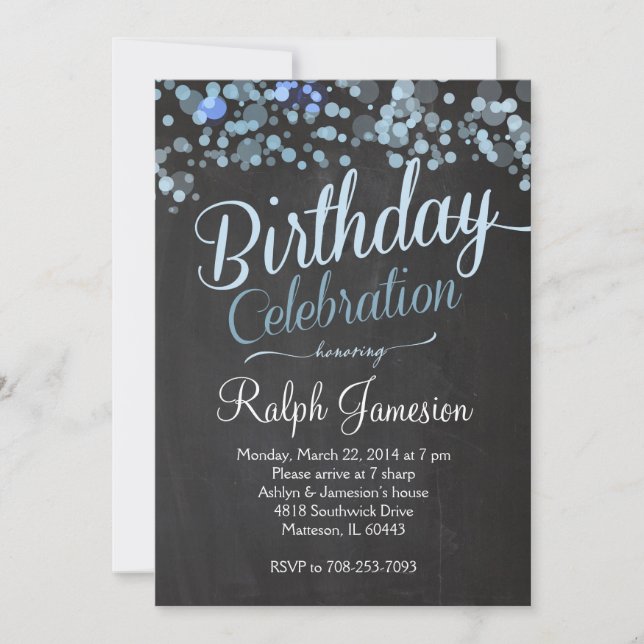 Invitation d'anniversaire Sparkle Parties scintill (Devant)