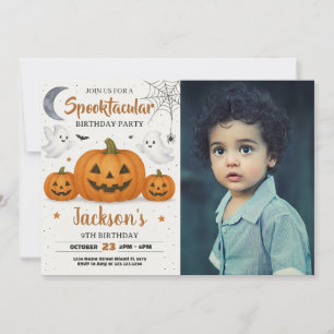 Invitation d'anniversaire Spooktacular avec photo