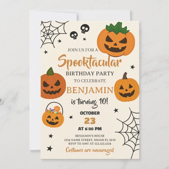 Invitation d'anniversaire Spooktacular Halloween (Devant)