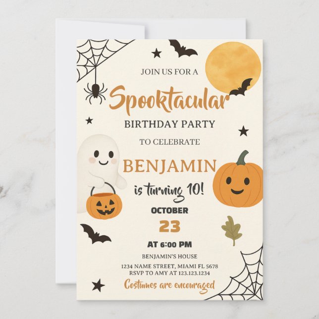 Invitation d'anniversaire Spooktacular Halloween (Devant)