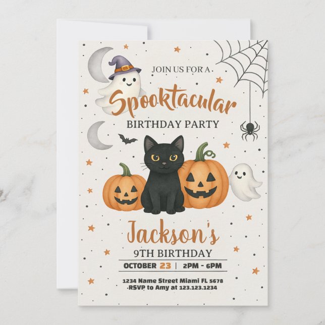 Invitation d'anniversaire Spooktacular Halloween (Devant)
