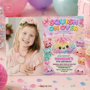 Invitation d'anniversaire Squishies Dumpling Paill