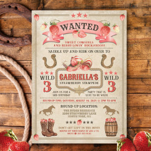 Invitation d'anniversaire Strawberry Stampede