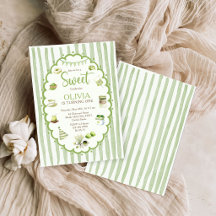 Invitation d'anniversaire sucrée au matcha vert