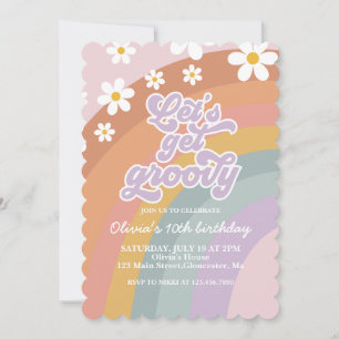 Invitation d'anniversaire super Retro Rainbow