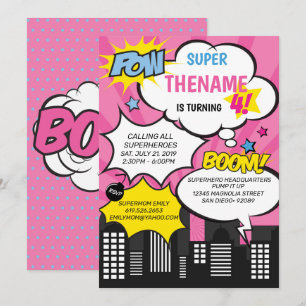 Invitation d'anniversaire Superhero