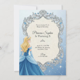 Invitation d'anniversaire sur le thème de Cendrill
