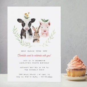 Invitation d'anniversaire sur le thème de la ferme