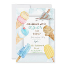 Invitation d'anniversaire sur le thème de la glace