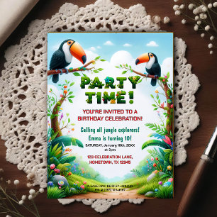 Invitation d'anniversaire sur le thème de la jungl