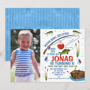 Invitation d'anniversaire sur le thème de la pêche