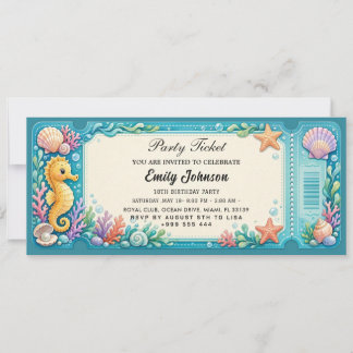 Invitation d'anniversaire sur le thème de la plage