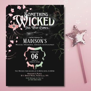 Invitation d'anniversaire sur le thème de Wicked
