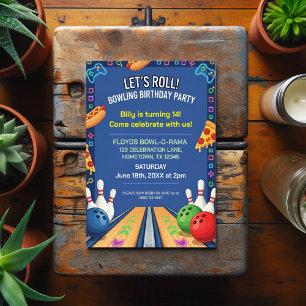 Invitation d'anniversaire sur le thème du bowling