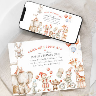 Invitation d'anniversaire sur le thème du cirque p