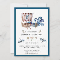 Invitation d'anniversaire sur le thème Viking