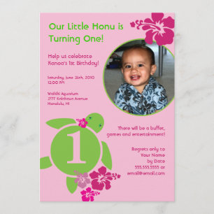 Invitation d'anniversaire sur mesure Aloha Honu Ca