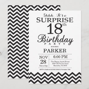 Invitation d'anniversaire surprise 18 ans Chevron 