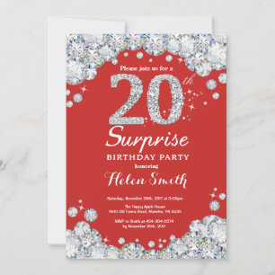 Invitation d'anniversaire surprise 20 ans Diamant 