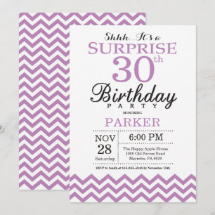 Invitation d'anniversaire surprise 30 ans Chevron 