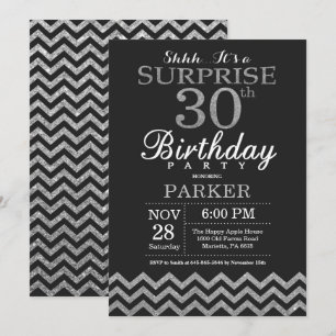 Invitation d'anniversaire surprise 30 ans paillett