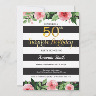 Invitation d'anniversaire surprise 50 ans femmes f