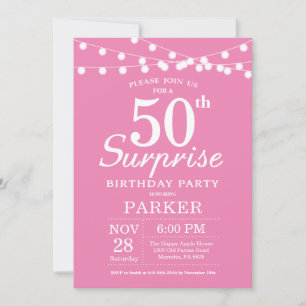 Invitation d'anniversaire surprise 50 ans Rose