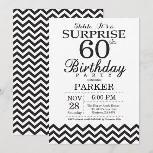 Invitation d'anniversaire surprise 60 ans Chevron 