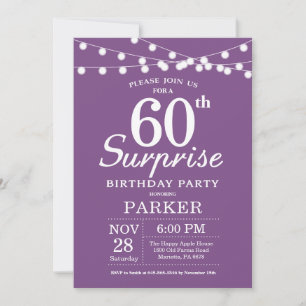 Invitation d'anniversaire surprise 60 ans Violet L