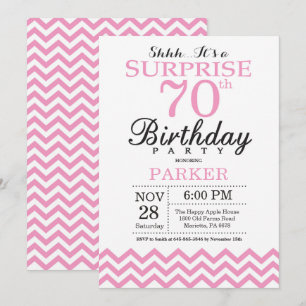 Invitation d'anniversaire surprise 70 ans Chevron 