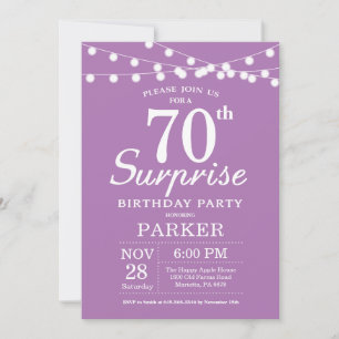 Invitation d'anniversaire surprise 70 ans Violet L