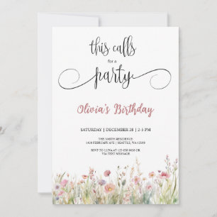 Invitation d'anniversaire surprise fleur sauvage