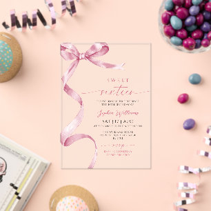 Invitation d'anniversaire Sweet 16 avec Ruban Rose