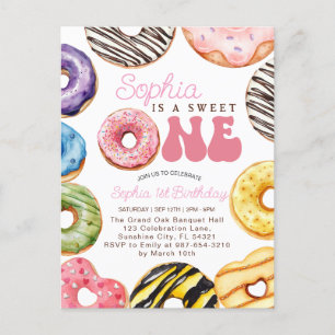 Invitation d'anniversaire Sweet One, fille de 1er