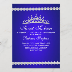 Invitation d'anniversaire Sweet Sixteen Couronne R