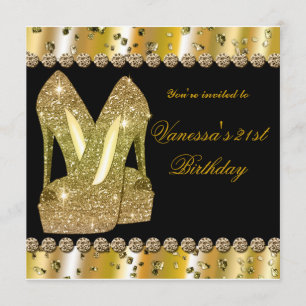 Invitation d'anniversaire talons hauts pailletés o