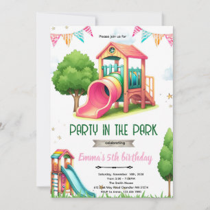 Invitation d'anniversaire thème fille de terrain d