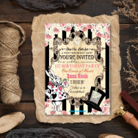 INVITATION D'ANNIVERSAIRE TOUT ÂGE - Alice au pays