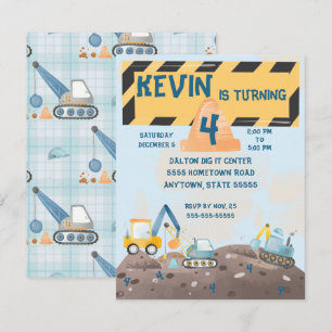 Invitation d'anniversaire tracteur pour garçons